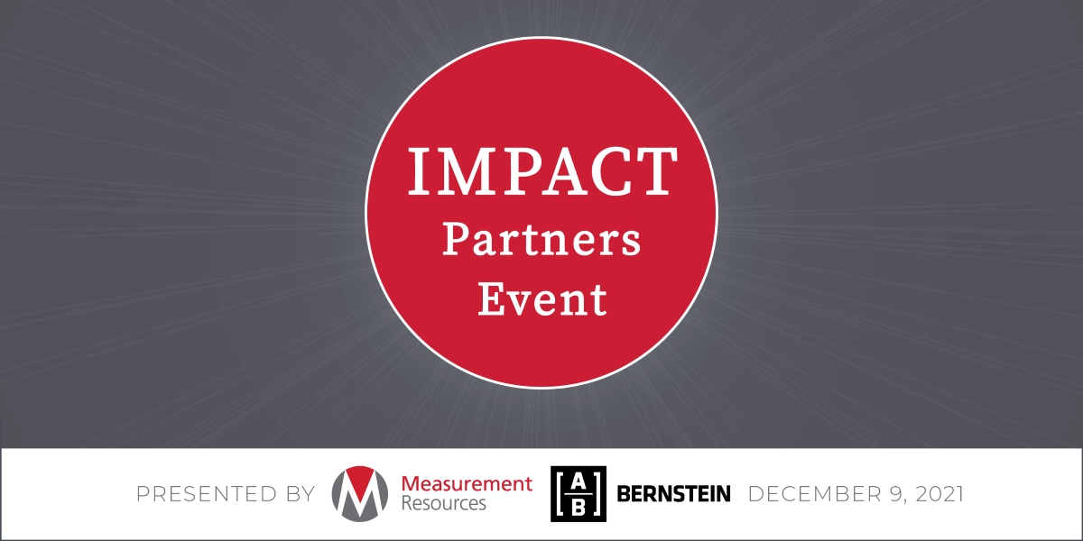 Impact Risk Partners IMPACT Partners Event: December 9 - Measurement Resources